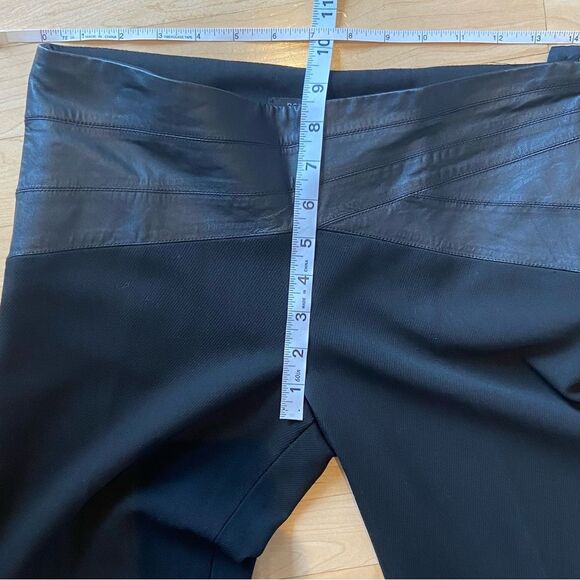 BCBGMAXAZRIA Leather Waistband Wide Leg Black Pants 2 - Picture 4 of 8